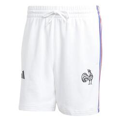 Short French terry Adidas 3 bandes France Rugby Essentials Blanc