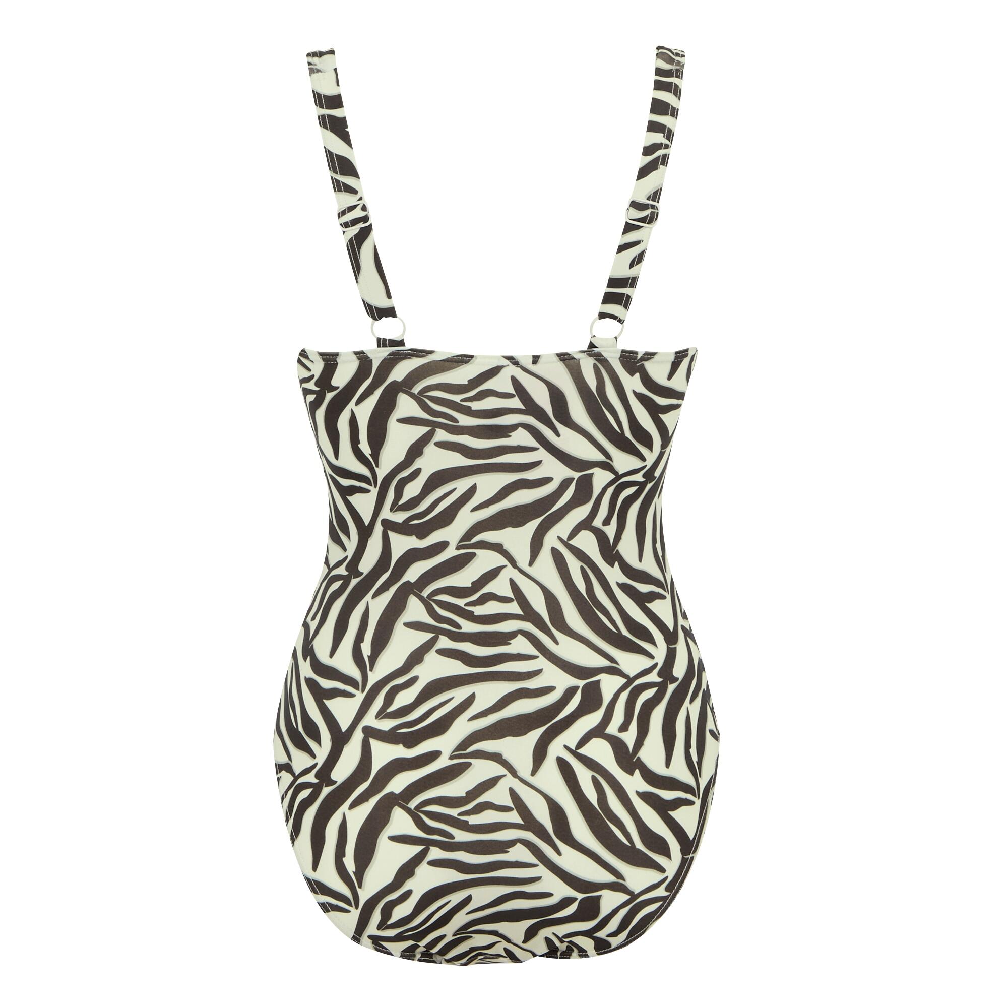 Costume Da Bagno Intero Stampa Zebrata Fasciante Donna Regatta Sakari Grigio 2/4