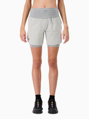 Dames 2-in-1 hardloopshort met zakriem