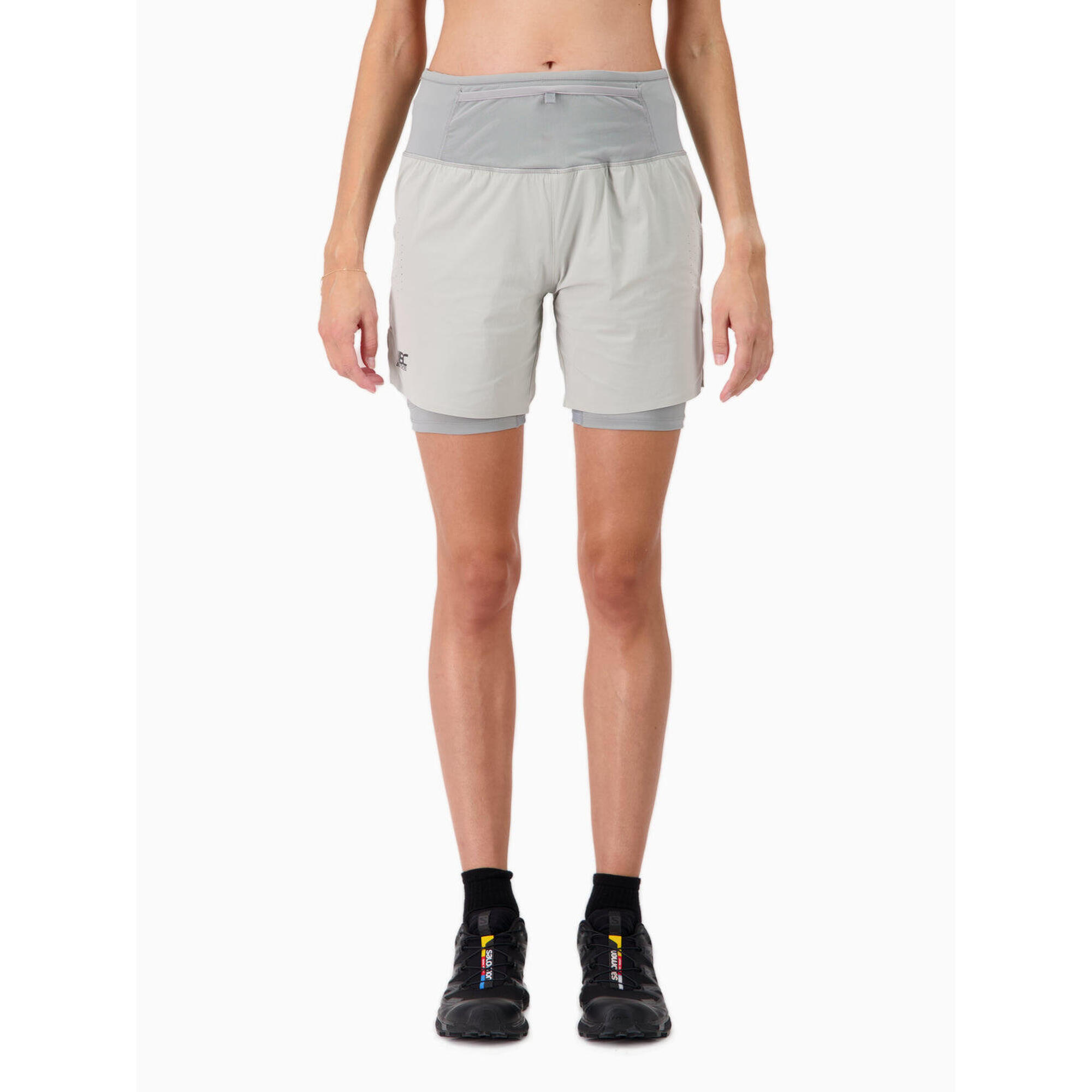 Bodycross - Short 2 En 1 Femme Trail-running Performance Max - Short - Gris - 42 M/l - Decathlon