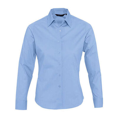 Dames eden stretch business shirt met lange mouwen (wit)