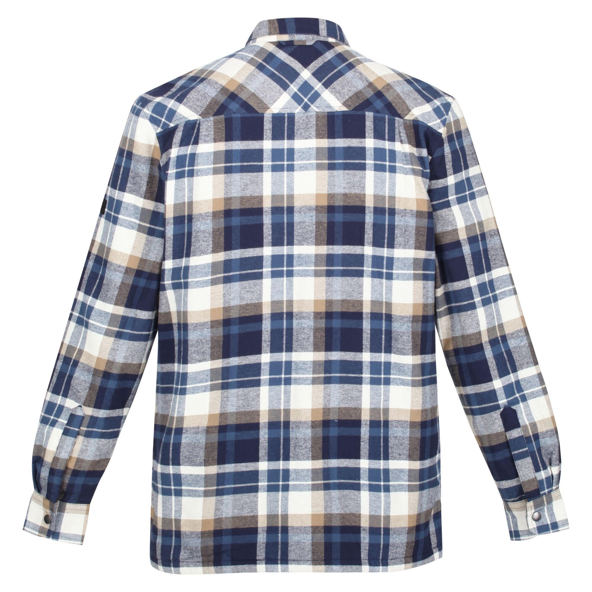 Camicia A Quadri Manica Lunga Uomo Regatta Thamos Blu Navy Sabbia Dorata 2/4