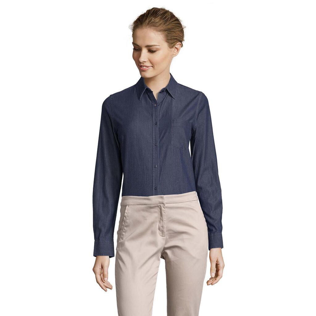 Womens/Ladies Barry Denim Shirt (Brut Denim)