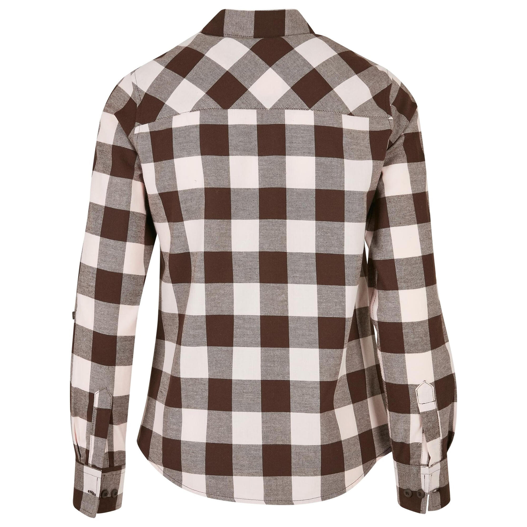 Camicia A Quadri Polsino Risvoltato Donna Urban Classics Rosa Marrone 2/3
