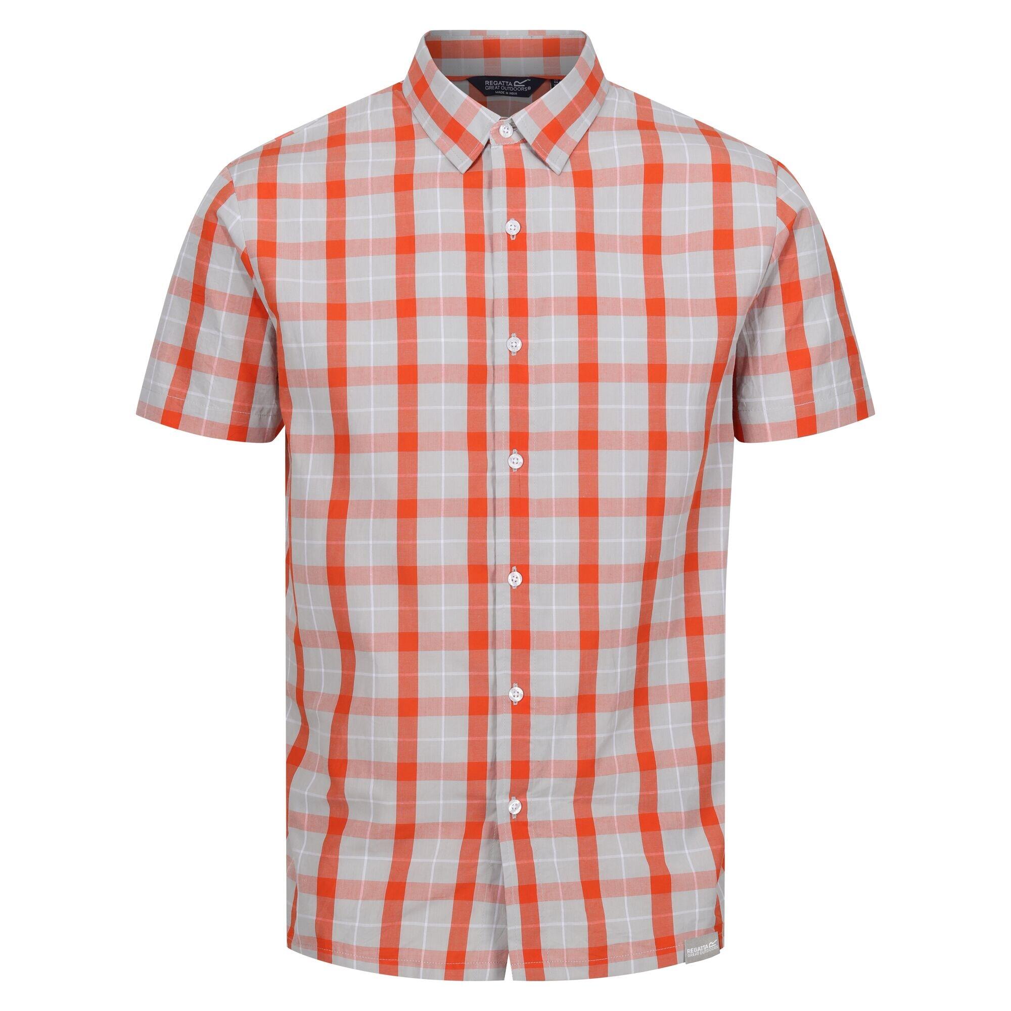 Camisa Axadrezado Denmoor Homem Cinzento Prateado / Laranja Ferrugem