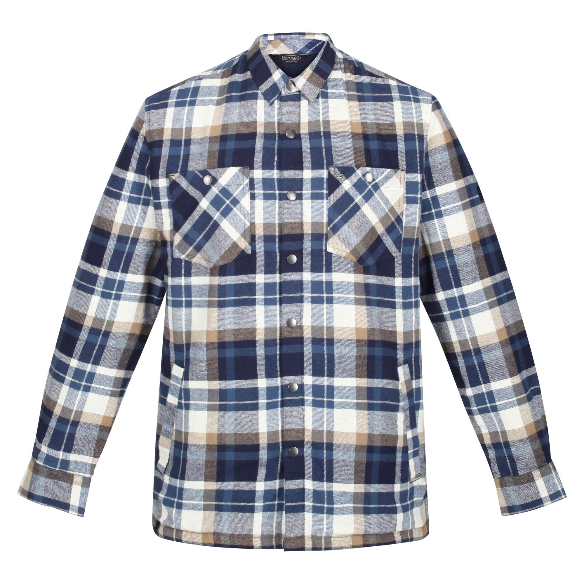 Regatta - Chemise Manches Longues Motif/style À Carreaux Thamos Homme (bleu Marine / Beige - Chemise Manches Courtes - Beige|bleu - 40 M - Decathlon