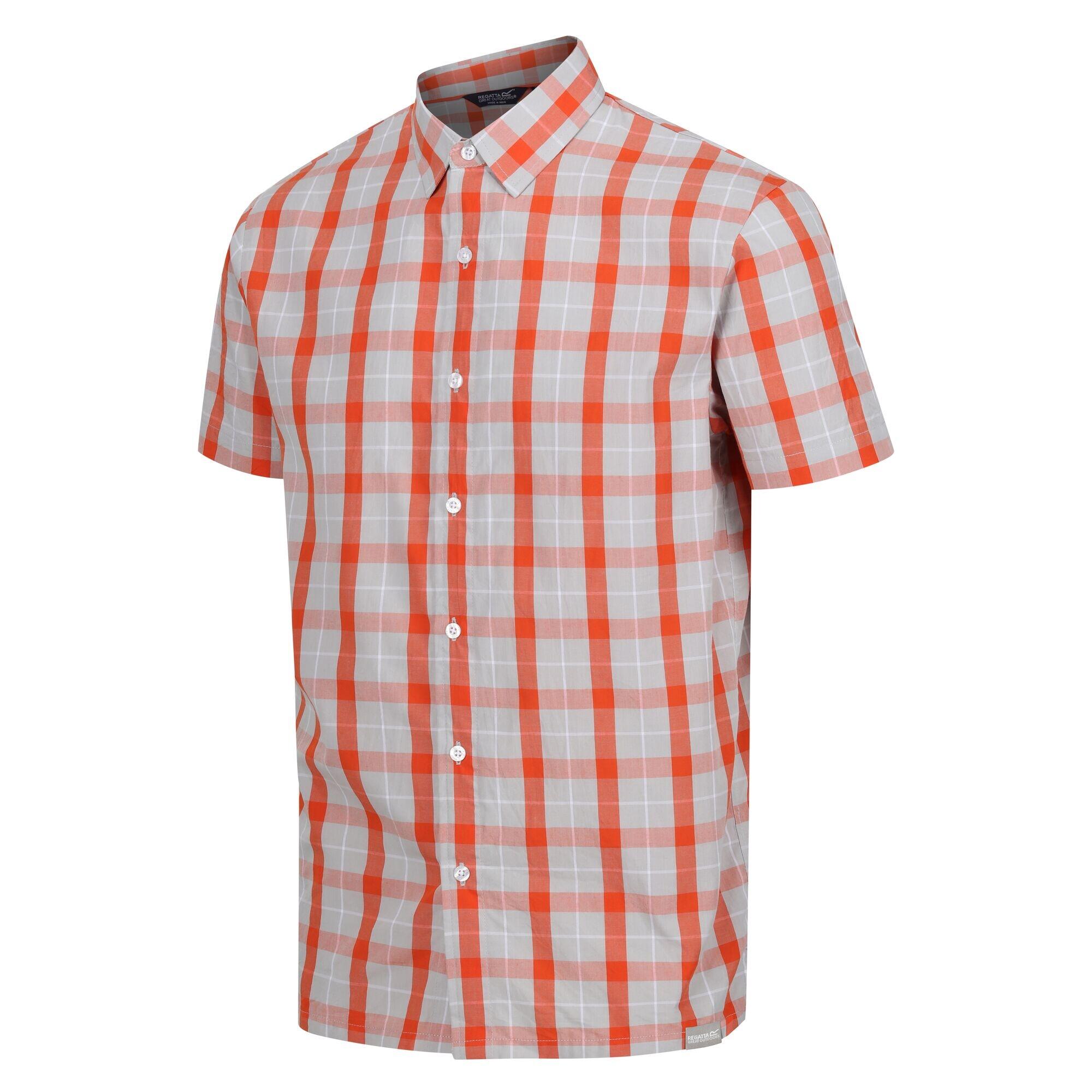 Camicia A Quadri Uomo Regatta Denmoor Grigio Argento Arancio Ruggine 3/5
