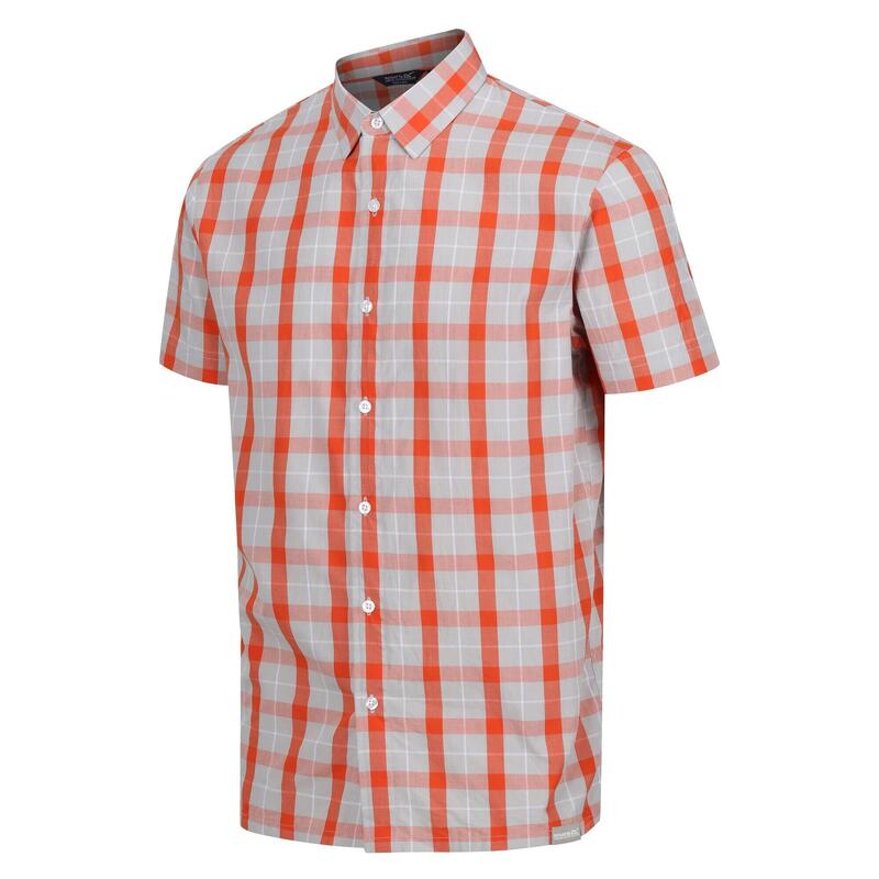 Heren Denmoor Geruit Overhemd (Zilvergrijs/Rusty Oranje)