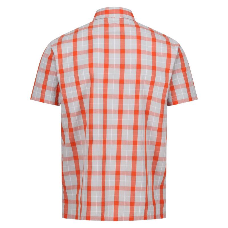 Heren Denmoor Geruit Overhemd (Zilvergrijs/Rusty Oranje)