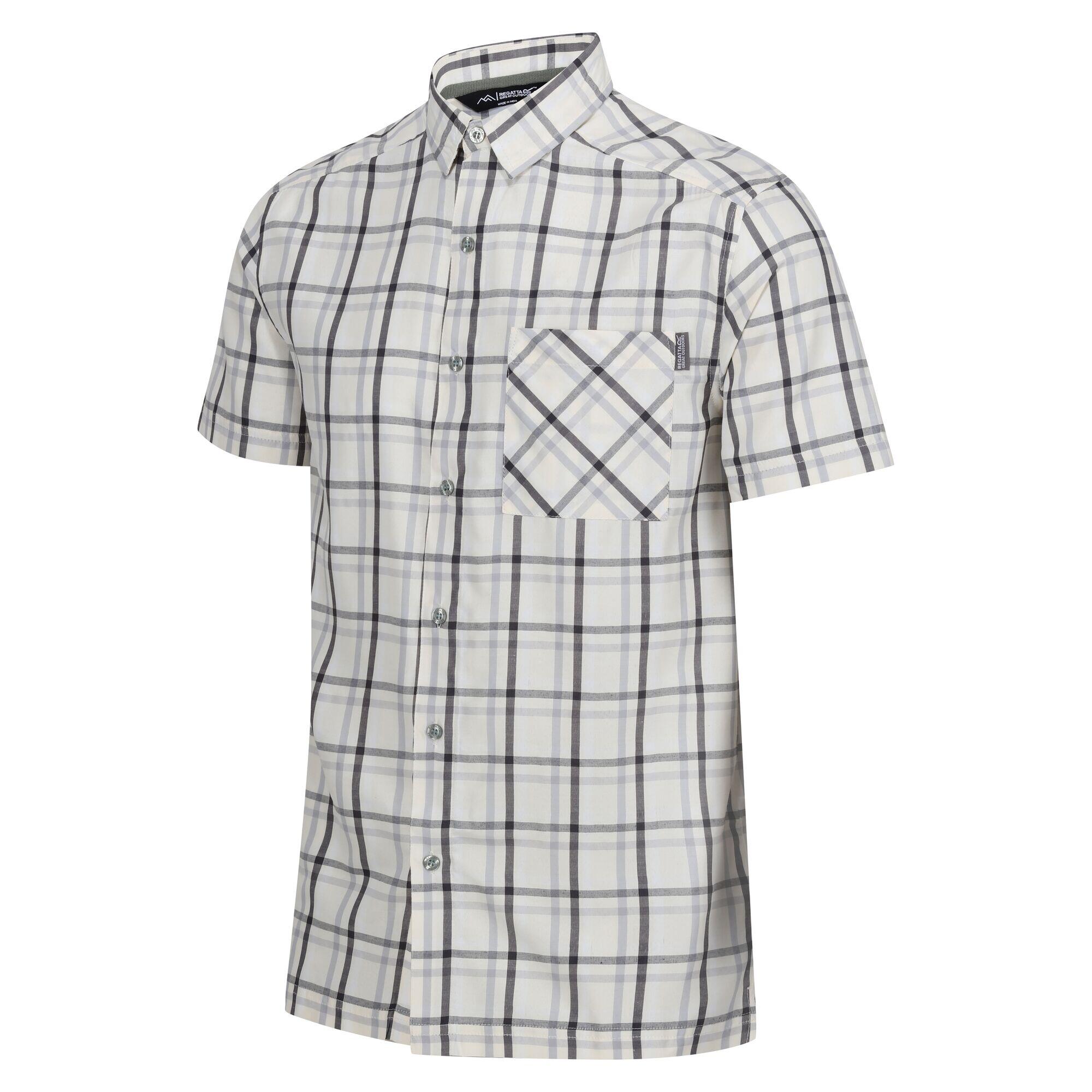 Camicia A Quadri Maniche Corte Uomo Regatta Mindano VIII Grigio Argento Cenere 3/5
