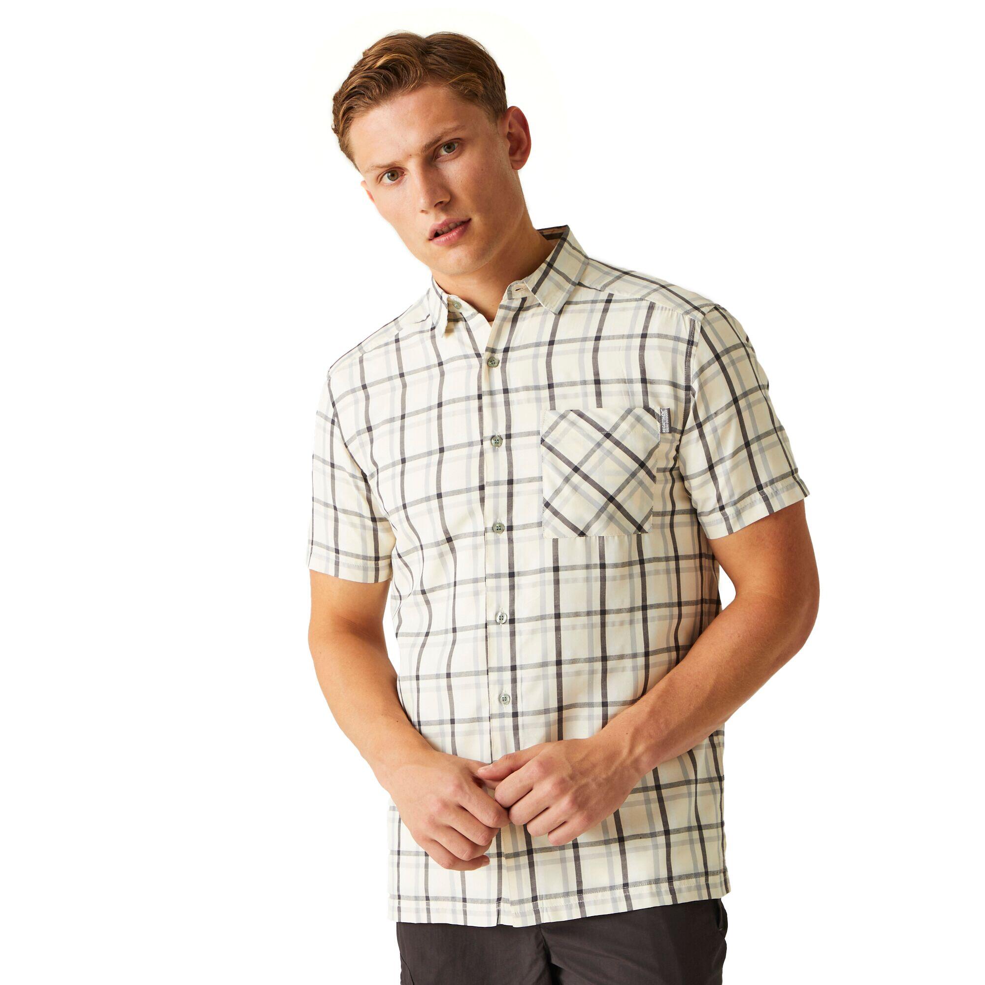 Camicia A Quadri Maniche Corte Uomo Regatta Mindano VIII Grigio Argento Cenere 4/5
