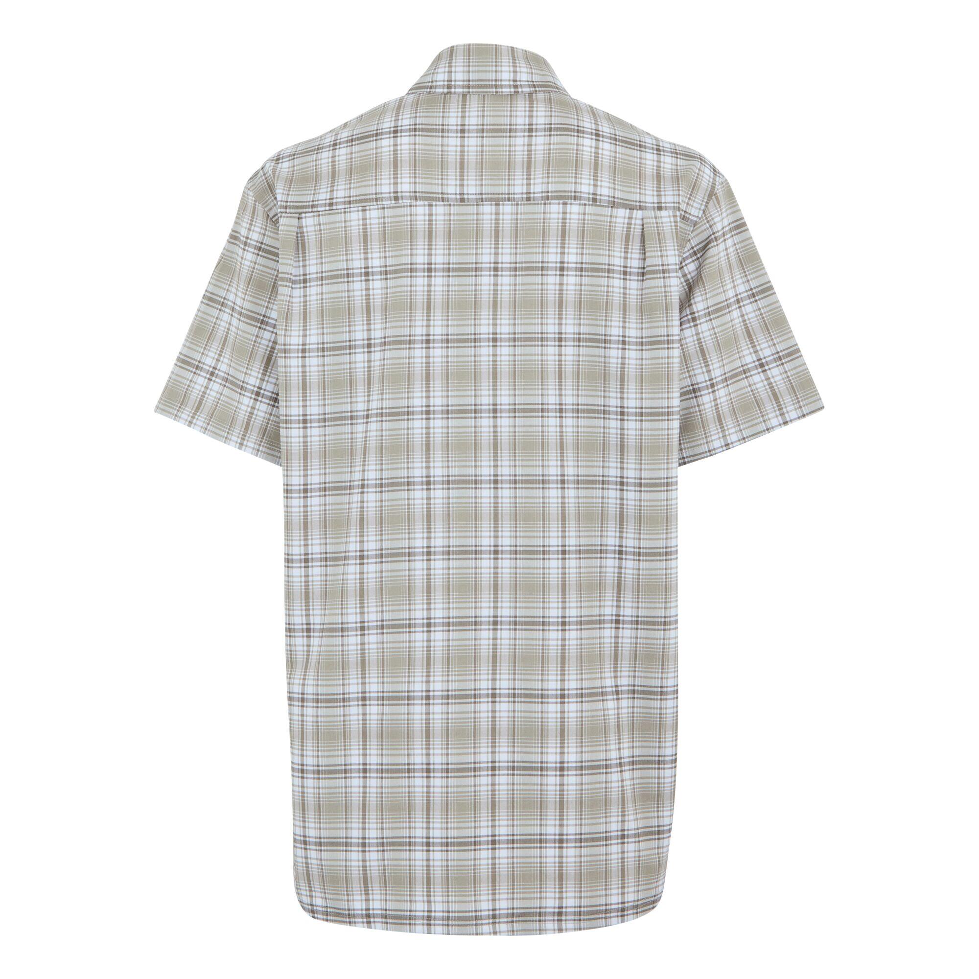 Camicia A Quadri Maniche Corte Uomo Regatta Begarno Bianco Sabbia Dorata Verde 2/5