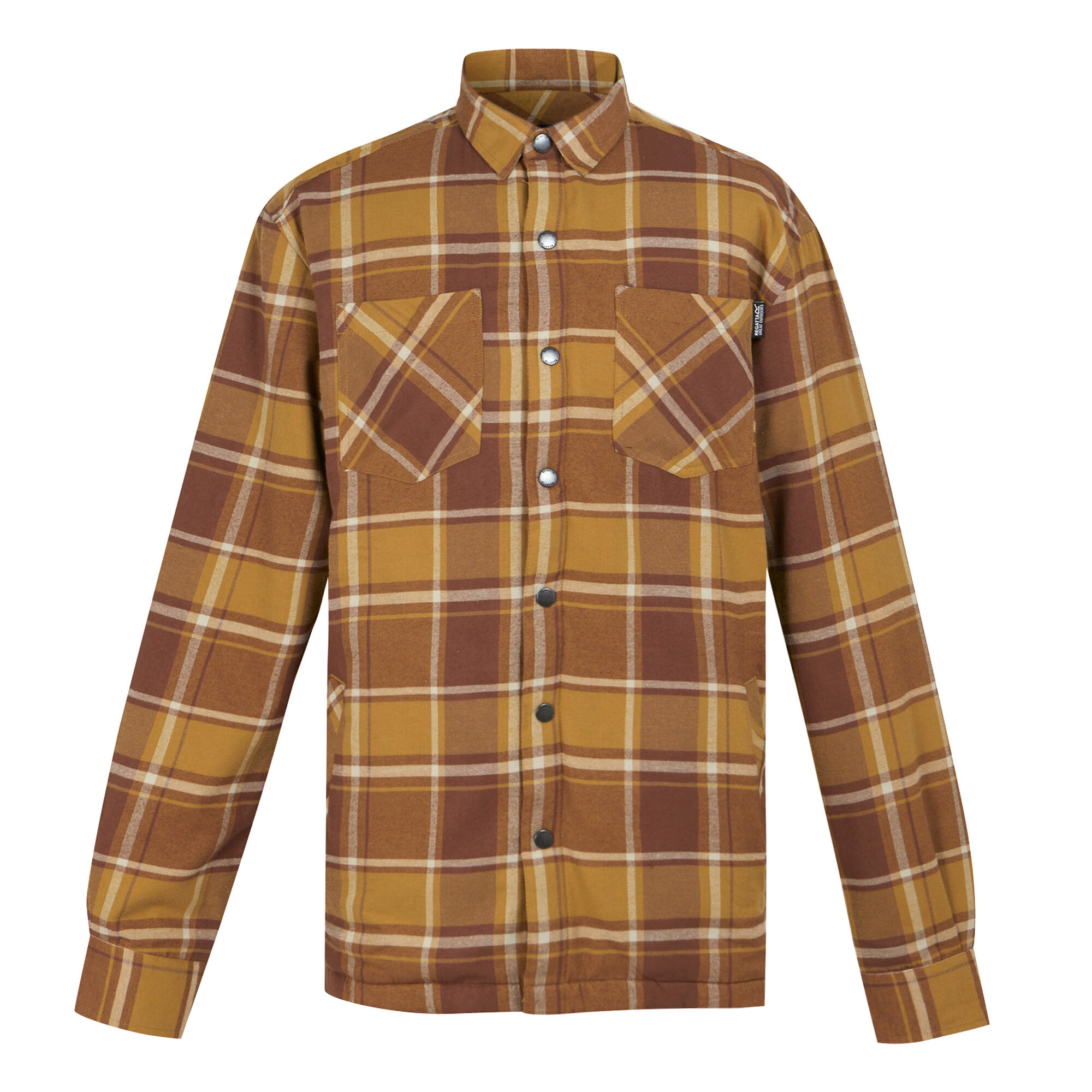 REGATTA Mens Thamos Checked LongSleeved Shirt (Cumin/Bourbon)