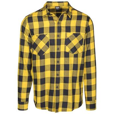 Heren geruit flannel shirt (zwart)