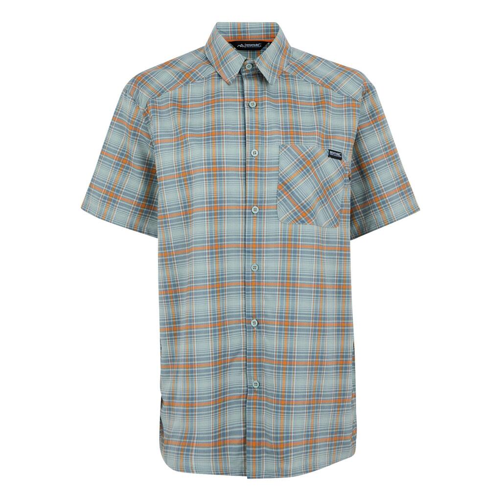 Mens Begarno Checked ShortSleeved Shirt (Glacier)