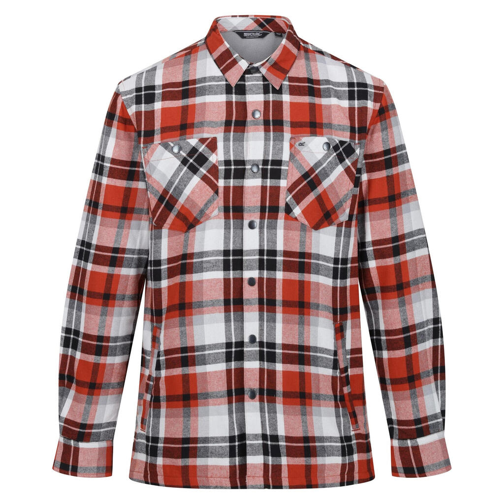 Mens Thamos Checked LongSleeved Shirt (Burnt Henna/Storm Grey)