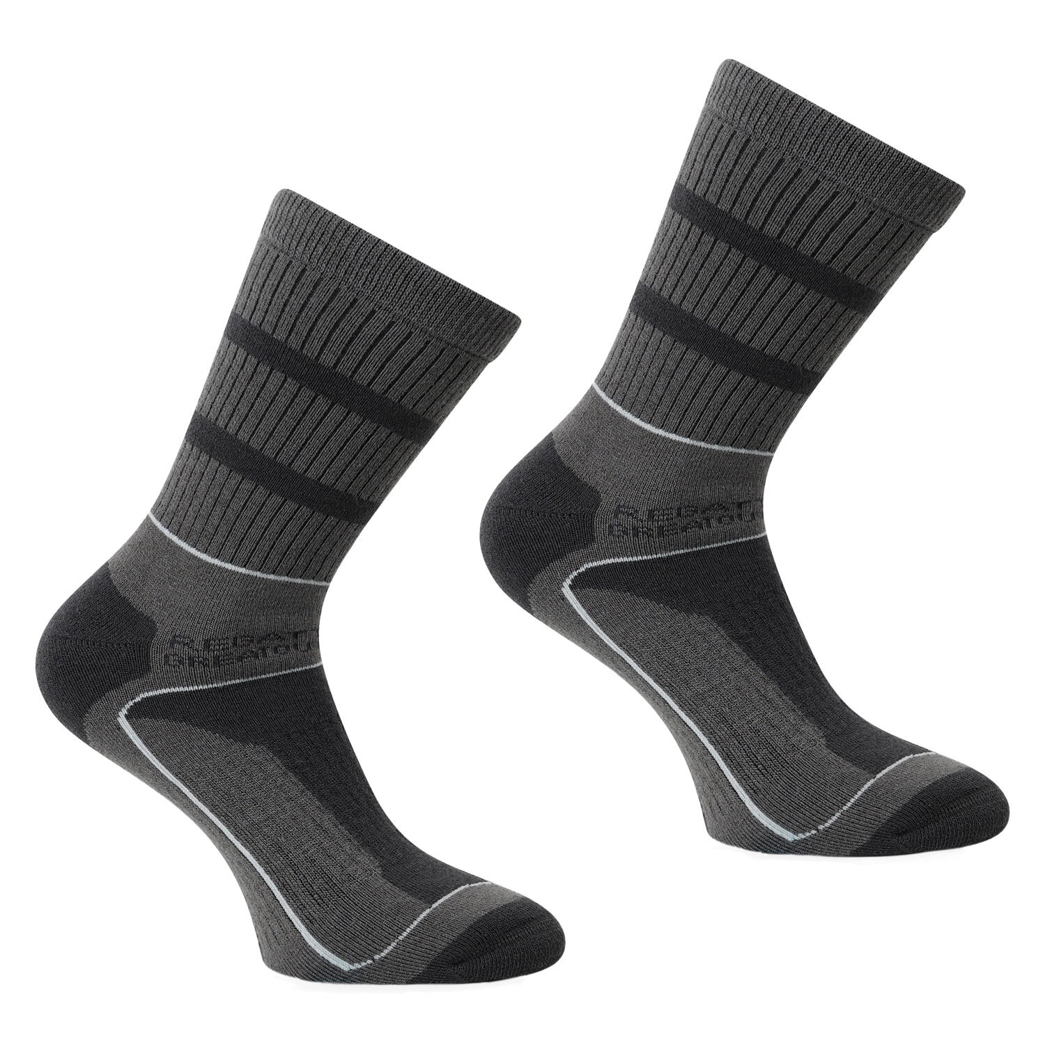 REGATTA Mens Samaris 3 Season Socks (Pack of 2) (Granite/Light Steel)