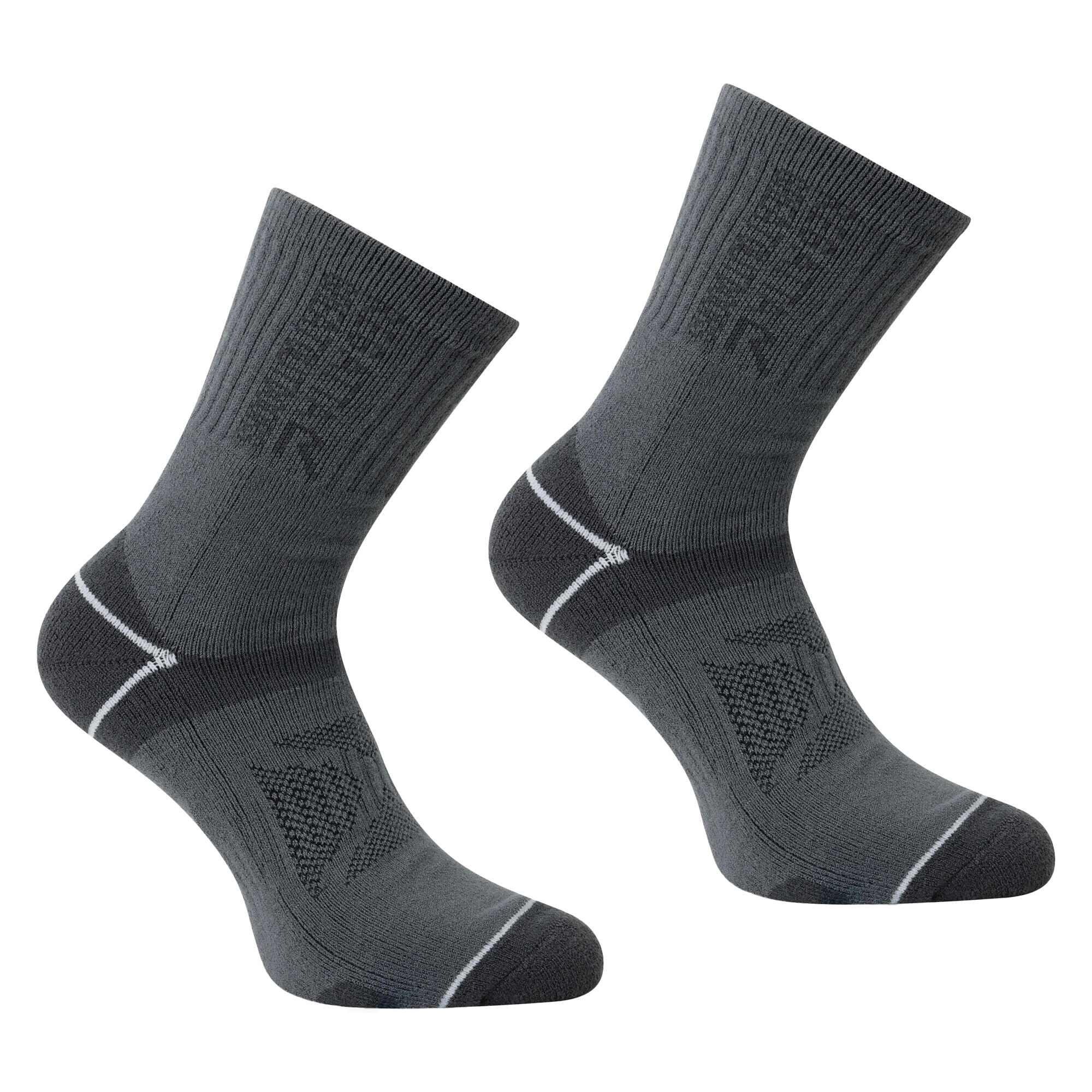 Mens Blister Protection II Socks (Pack of 2) (Granite/Light Steel