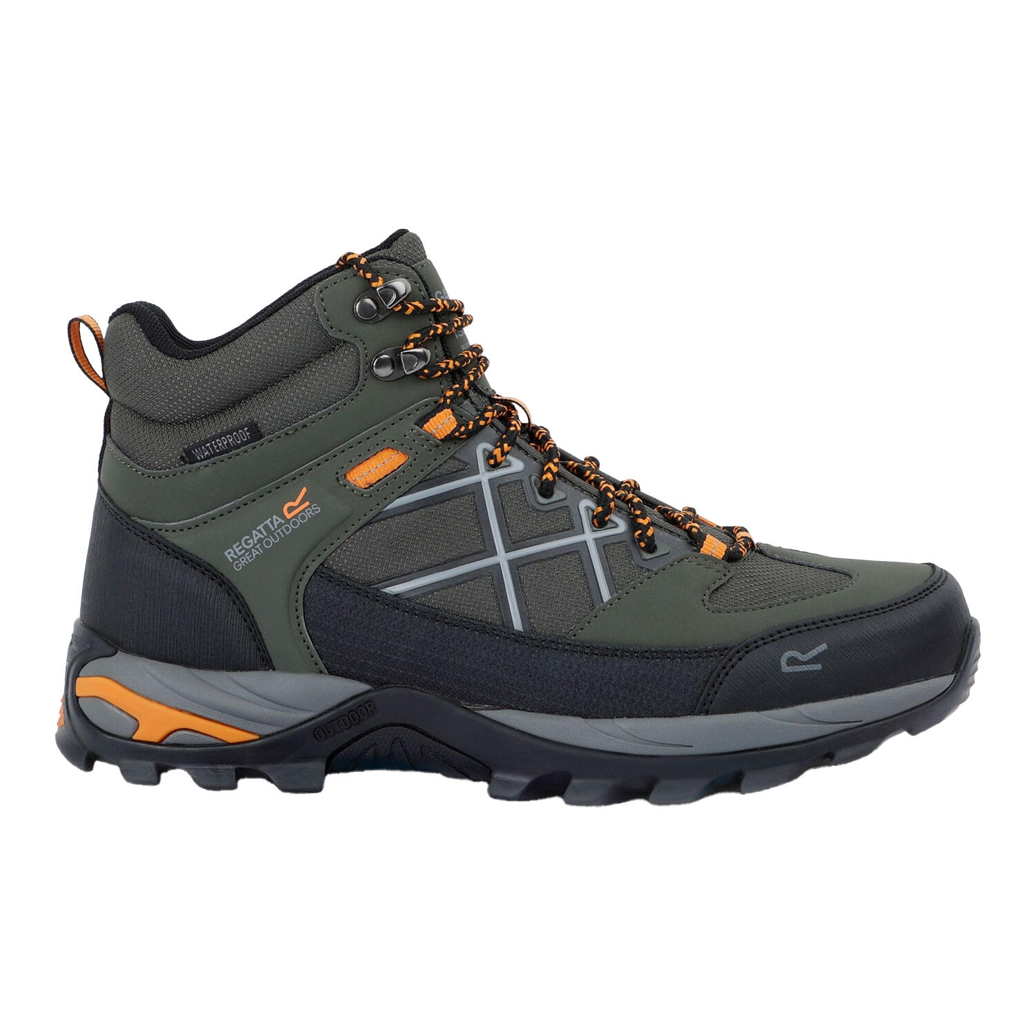 Bottines De Marche SAMARIS Homme (Kaki Foncé / Orange Sombre) 3/5