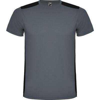 Maglietta Sportiva Maniche Corte Adulto Unisex Roly Detroit Nero Tinta Unita