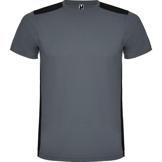 Maglietta Sportiva Maniche Corte Adulto Unisex Roly Detroit Nero Tinta Unita