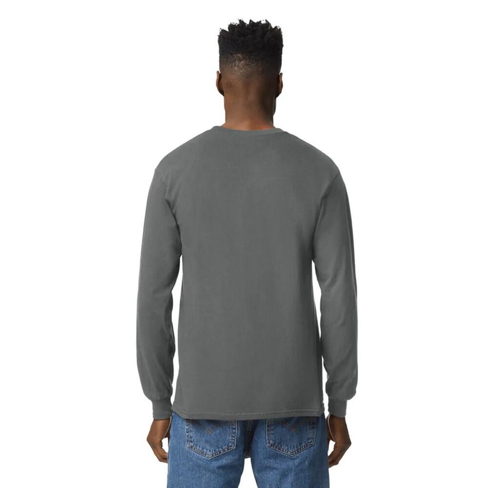 Camiseta de Algodón Ultra de Manga Larga para Adultos Unisex Carbón Sólido 2/2