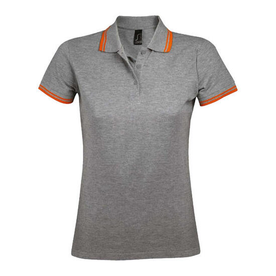 Polo PASADENA Femme (Gris Chiné / Orange)