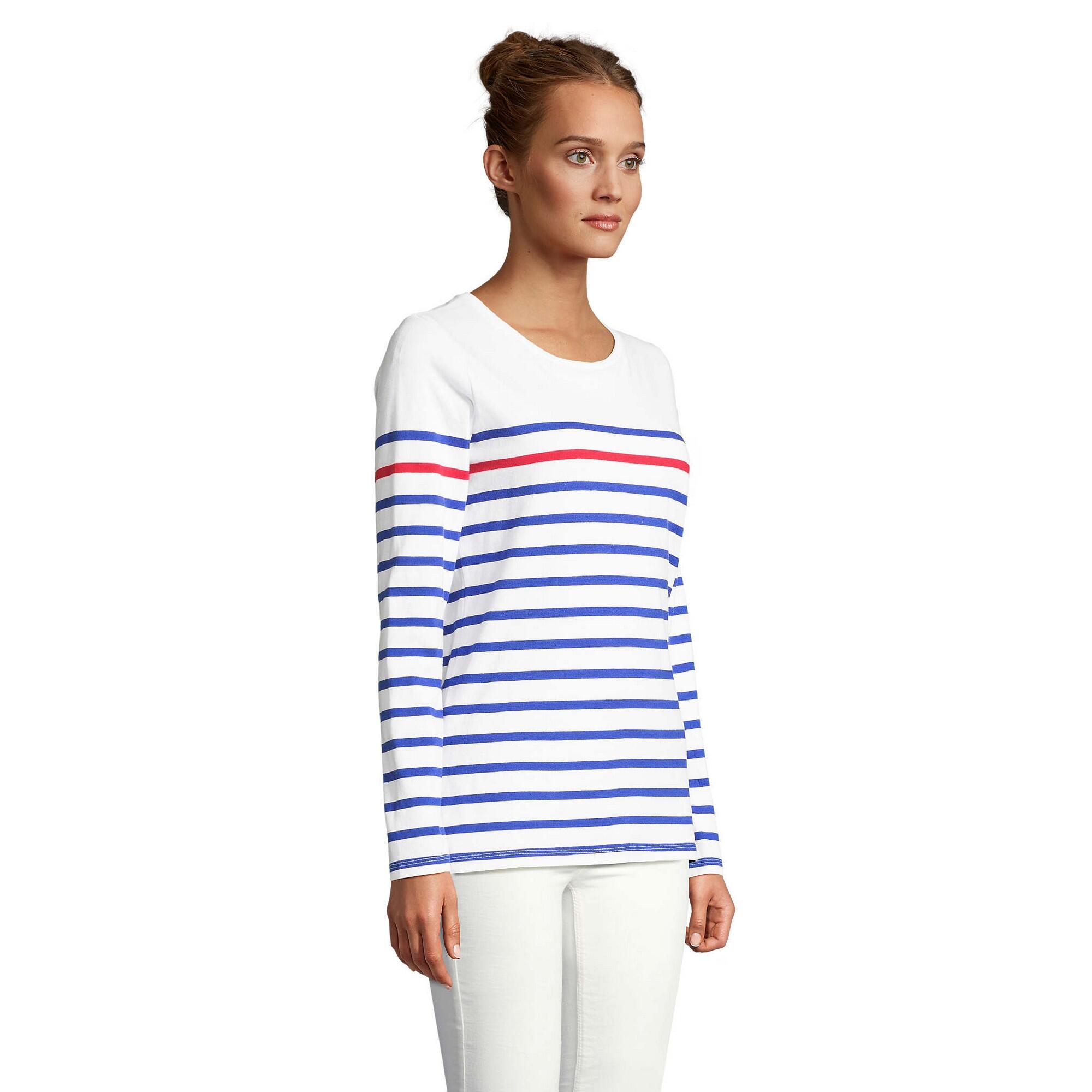 Tshirt MATELOT Femme (Blanc / Bleu Roi / Rouge) 3/4