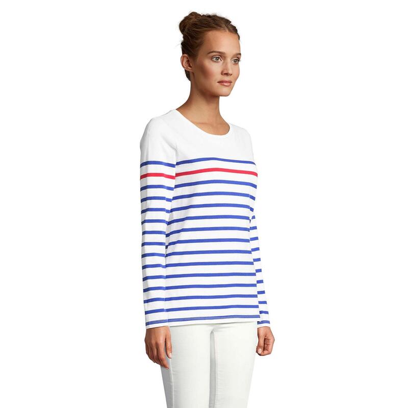 Tricou Drumeții În Natură SOLS Matelot In Dungi Femei