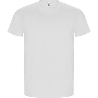 Heren gouden effen tshirt met korte mouwen (vintage wit)