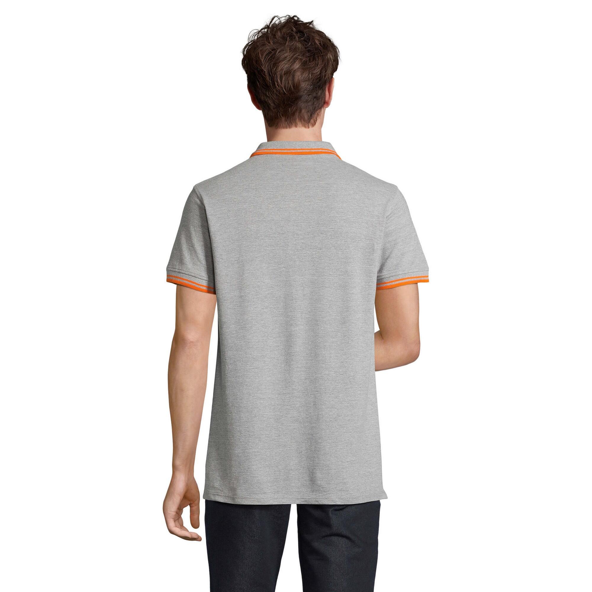 Polo PASADENA Homme (Gris Chiné / Orange) 2/4