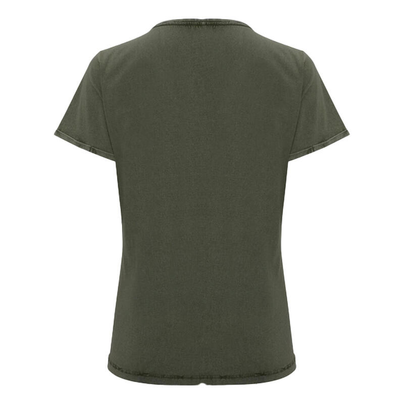 Camiseta Husky para Mujer Marrón Verde Oscuro