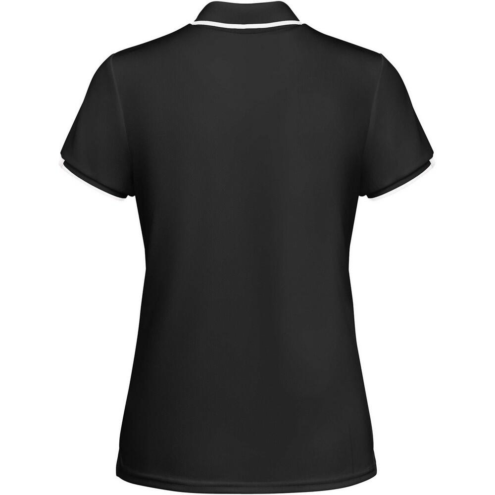 Polo Tamil de Manga Corta Deportivo para Mujer Negro Sólido, Blanco 2/2