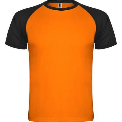 Maglietta Sportiva Maniche Corte Bambini Roly Indianapolis Nero Tinta Unita