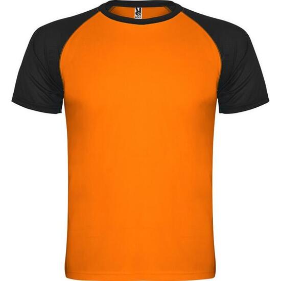 Maglietta Sportiva Maniche Corte Bambini Roly Indianapolis Nero Tinta Unita