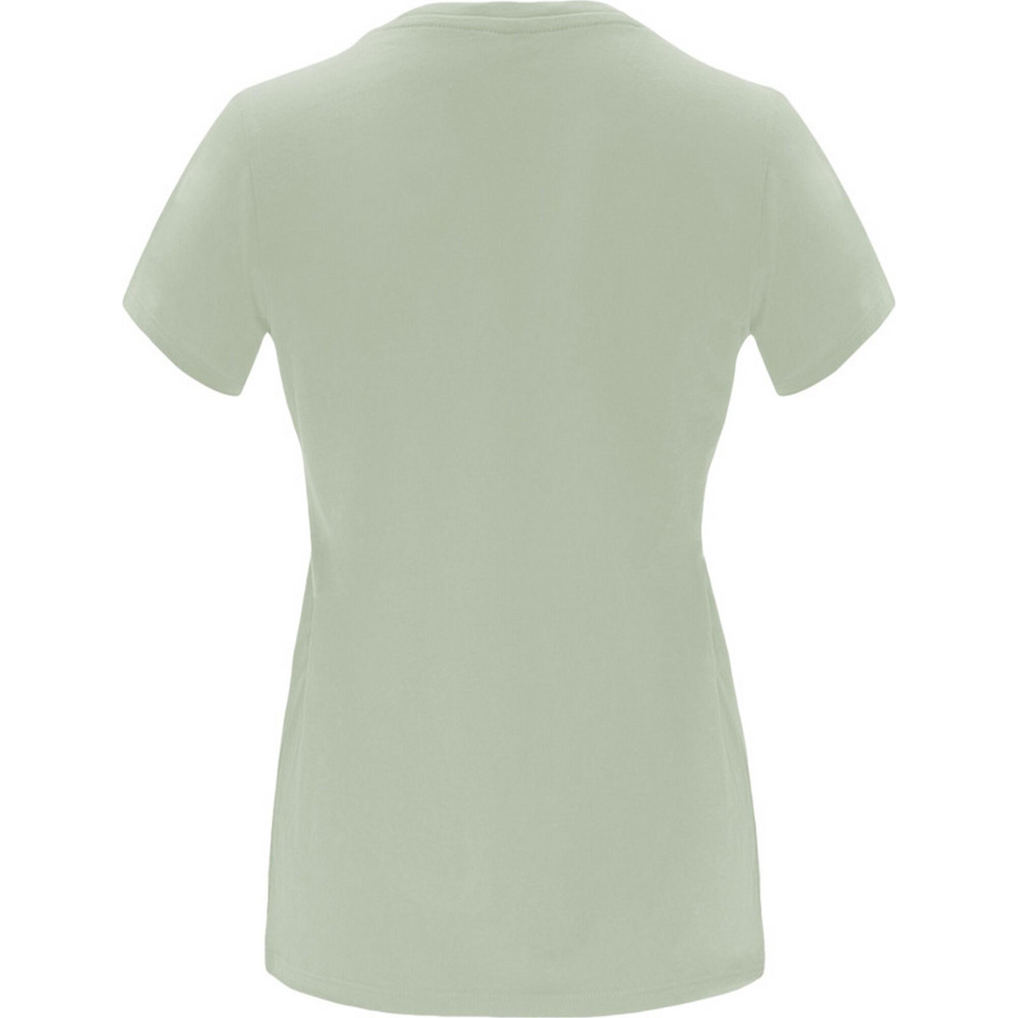 Camiseta Capri de Manga Corta para Mujer Niebla Verde 2/3