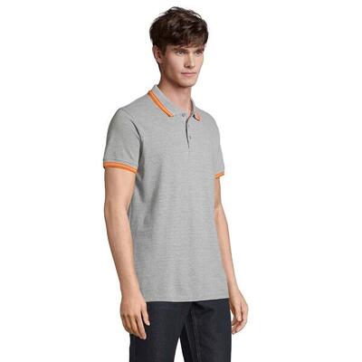 Heren pasadena melange poloshirt (grijs melange/zwaar)