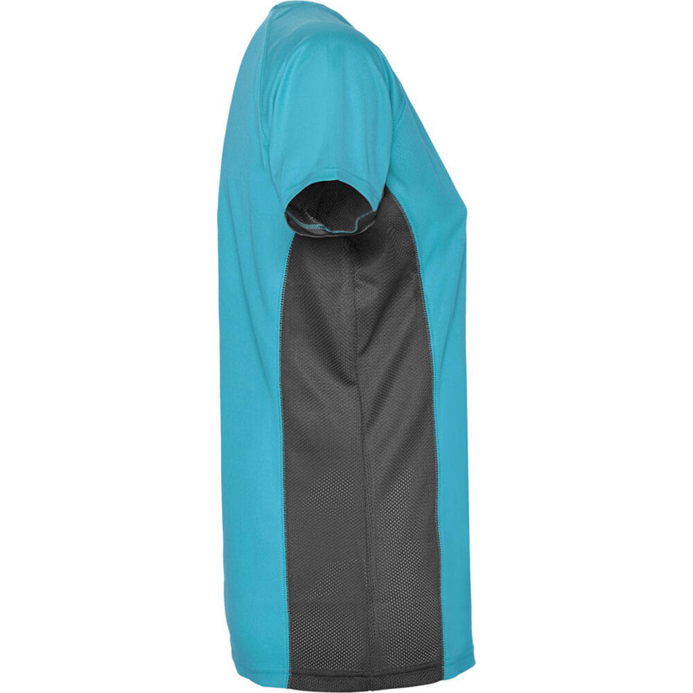 Maglietta Sportiva Maniche Corte Donna Roly Shanghai Turchese Piombo Scuro 4/4