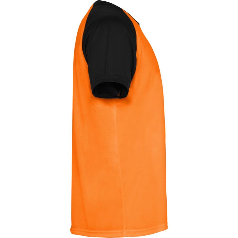 Maglietta Sportiva Maniche Corte Bambini Roly Indianapolis Nero Tinta Unita 3/4