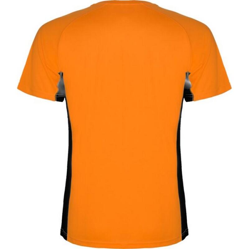 Tshirt SHANGHAI Enfant (Orange Fluo / Noir Uni) 2/4