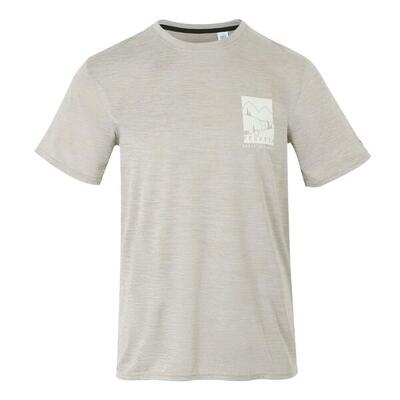 Heren fingal ix rugprint marl tshirt (gouden zand mergel)