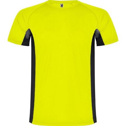 Tshirt SHANGHAI Enfant (Jaune Fluo / Noir Uni)