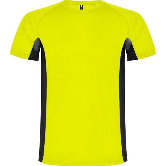 Tshirt SHANGHAI Enfant (Jaune Fluo / Noir Uni)