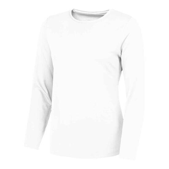 Tshirt Manches Longues Motif/style Uni Femme (Blanc)