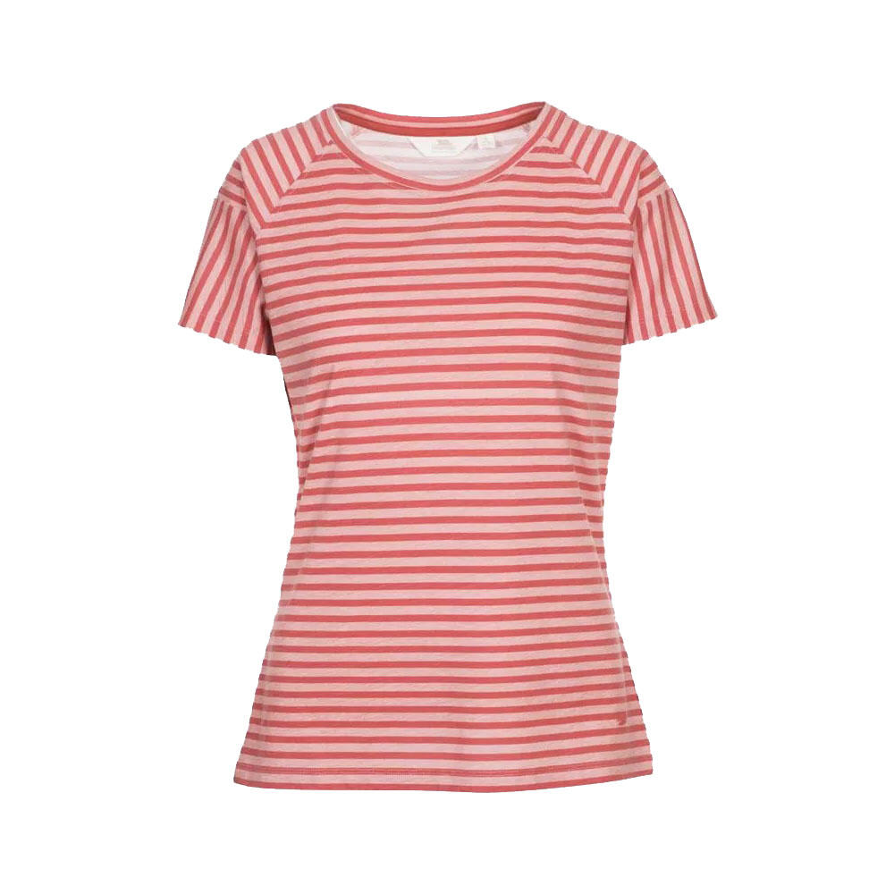 TRESPASS Womens/Ladies Ani TShirt (Rhubarb Red Stripe)