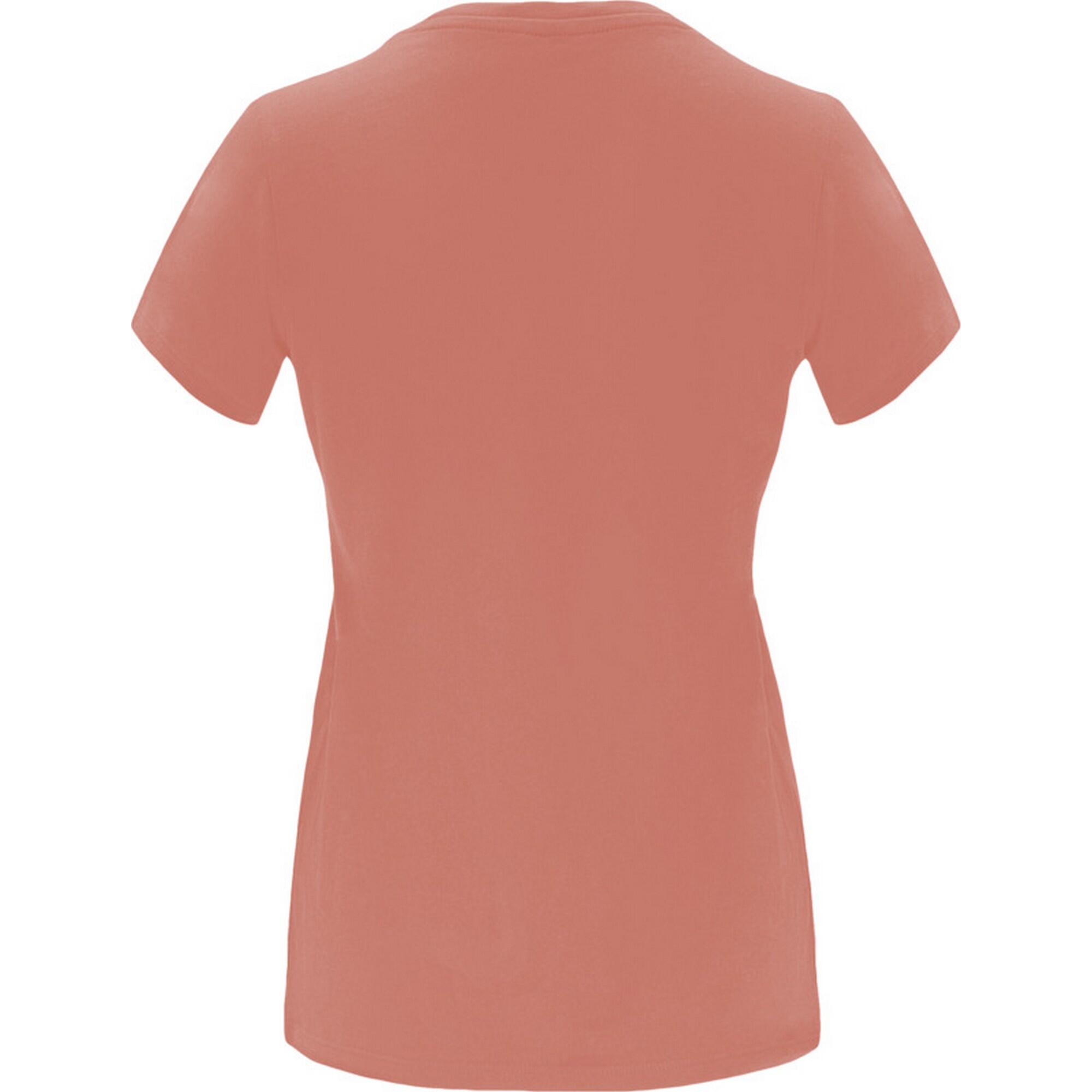 Dames Capri Tshirt met korte mouwen (Klei Oranje) 2/3