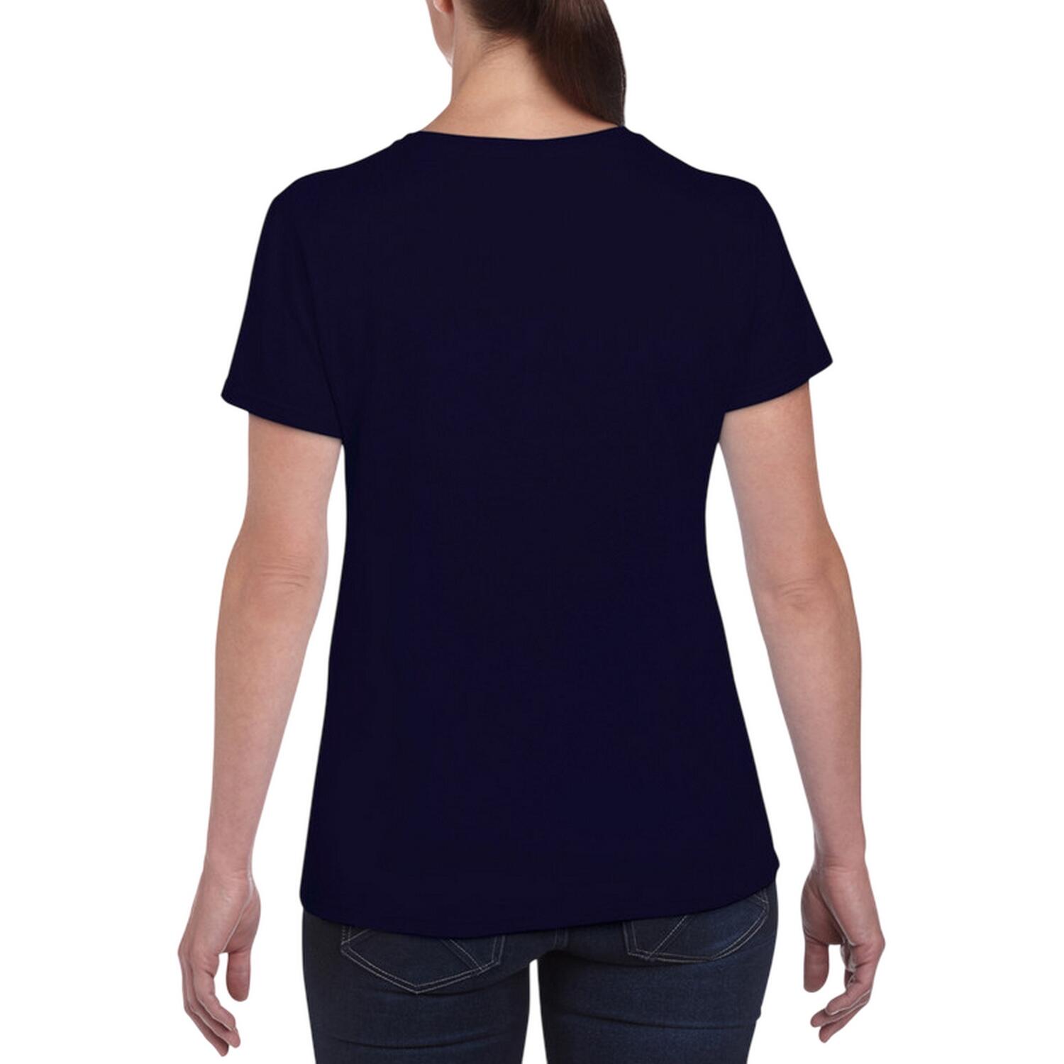 Dames Tshirt van zwaar katoen (Marine) 2/3