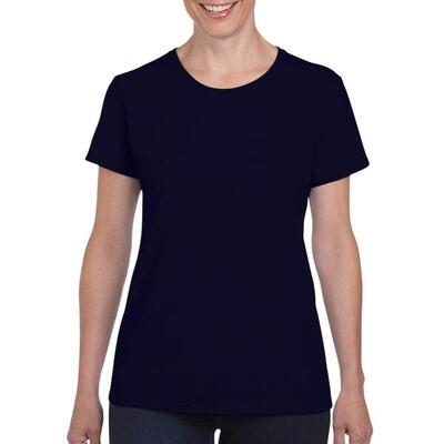 Dames tshirt van zwaar katoen (zwart)