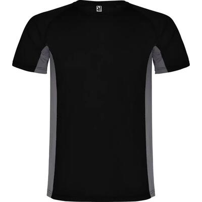 Heren shanghai sport tshirt met korte mouwen (zwart/donker lood)