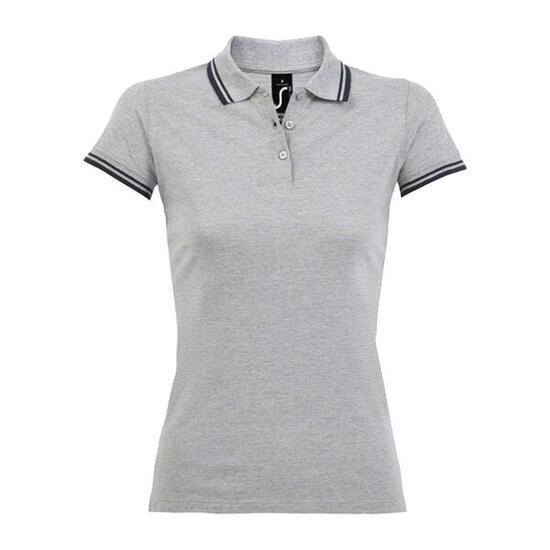 Polo PASADENA Femme (Gris Chiné / Bleu Marine)